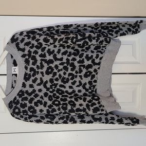 J+L John + Jenn crop leopard print sweater
